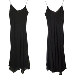 Positive Attitude Vintage 90s Polka Dot Maxi Dress L/XL Black White